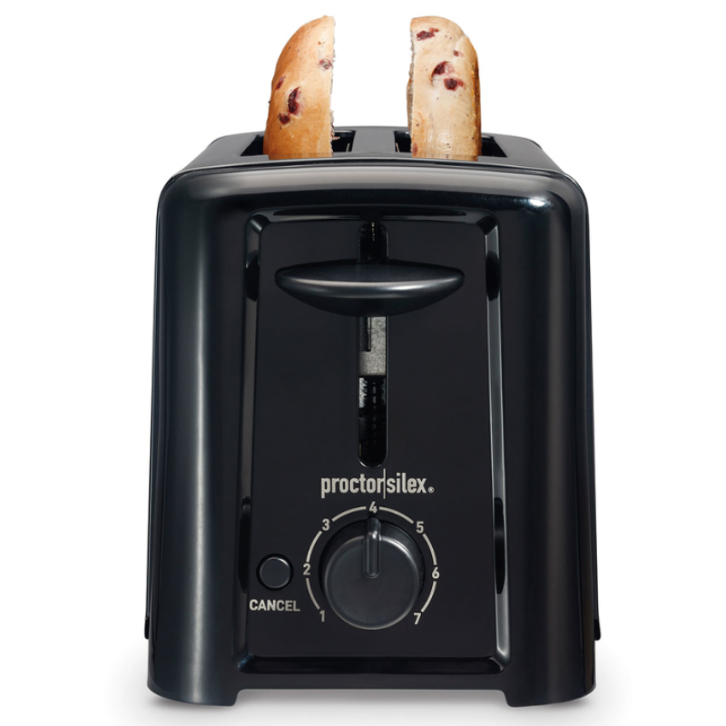 2 Slice Compact Basic Toaster, ASO, Toast Boost, Manual Controls, Black
