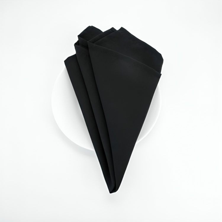 SPUN POLY NAPKIN - BLACK ( SPNP2020BLK )