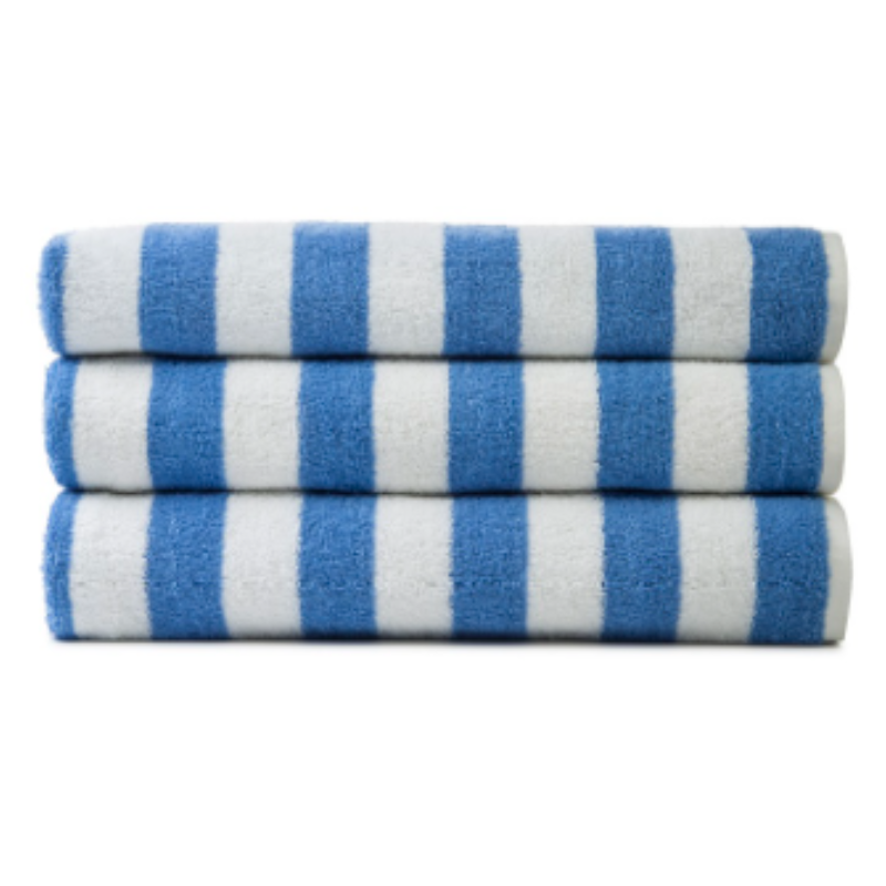 Blue 2" Cabana Stripes 100% Ring-Spun Cotton
