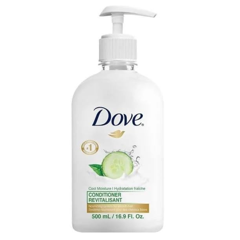 Dove Cool Moisture Conditioner – Cucumber & Green Tea – 500mL (16.9oz) Bottle with Pump – 24 Case Pack