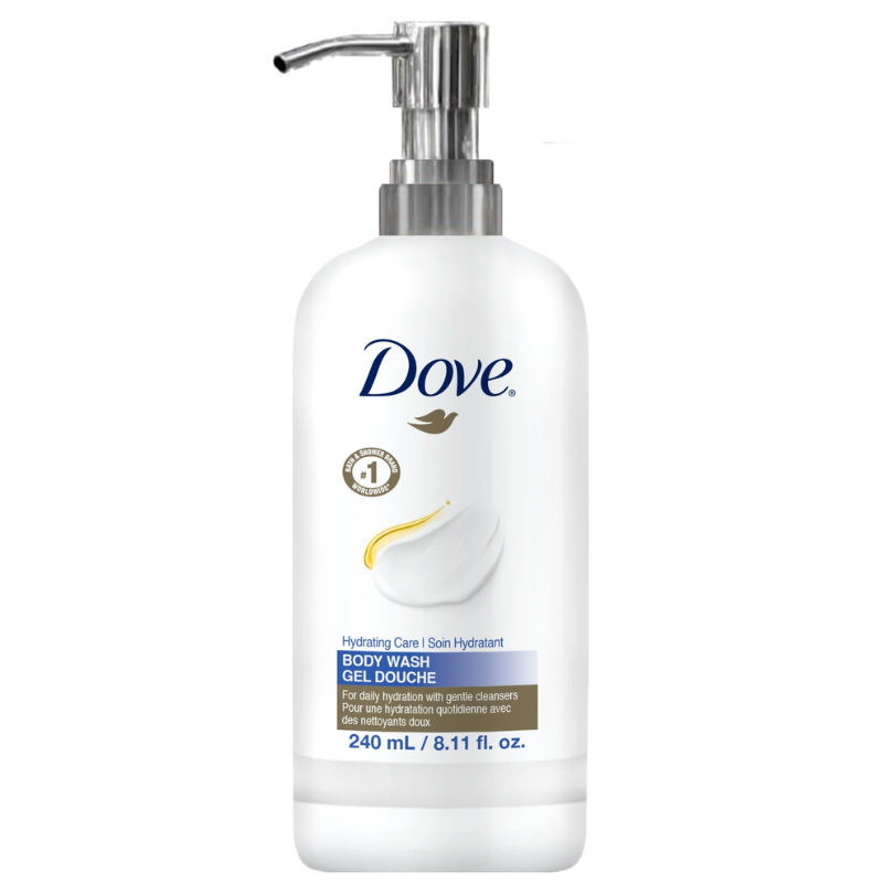 Dove – Original Hydrating Care Body Wash – 240mL / 8.11oz – Bottles with Pumps 24 bottles per case