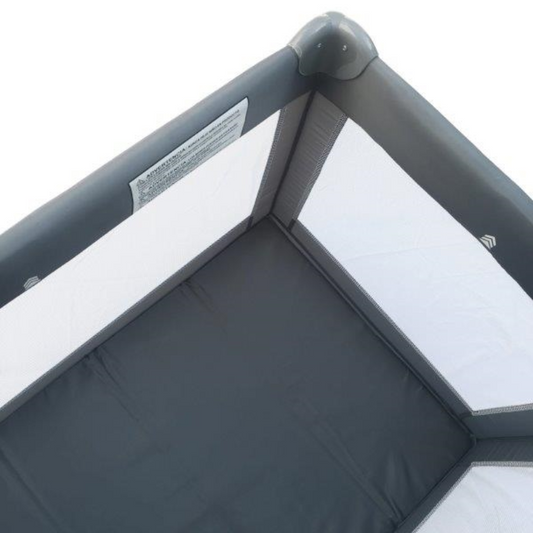 Grey Play Yard with Carry Bag & Mattress – JPMA Certified – 40x28.5x29.5 – 1/Case