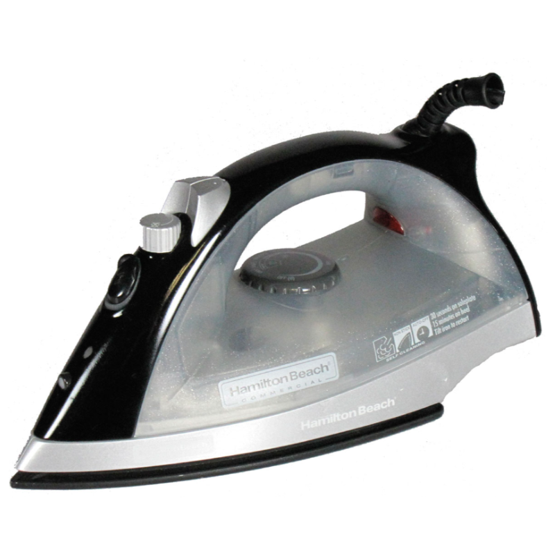 Lightweight Steam/Spray Iron, Position Sensing ASO, Extra Long Cord, Black