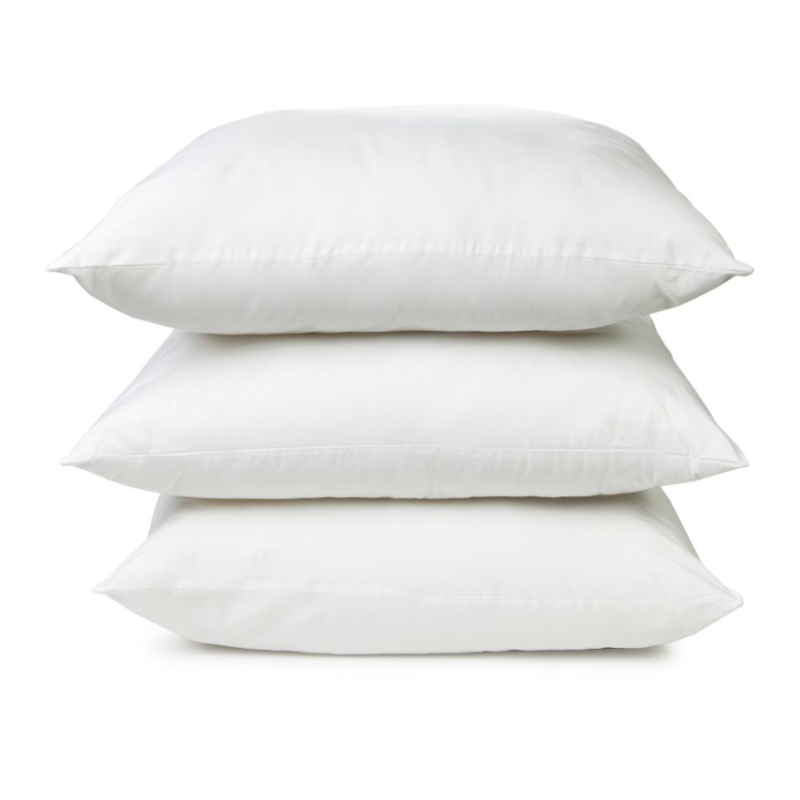 Chamber Style Medium Support Pillow, 100% Cotton Plain Weave Cover, Soft Gel Fiber Surrounding Natural Feather Core, Queen