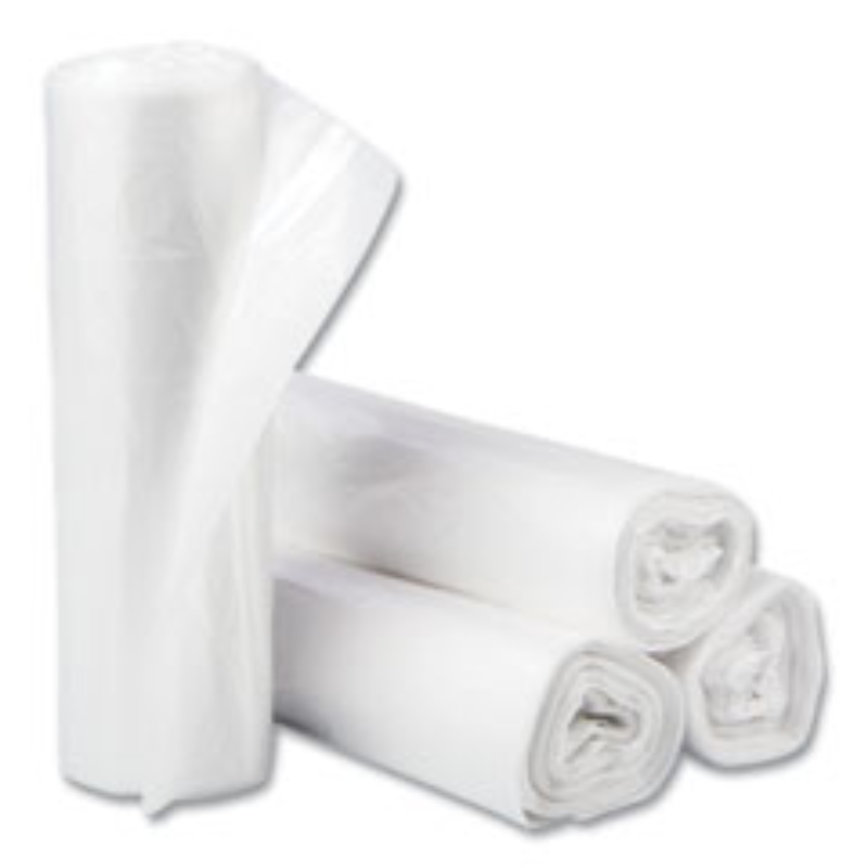 High-Density Liners – Clear – 30 Gal – 10 Mic – 25 Bags/Roll – 500/Case