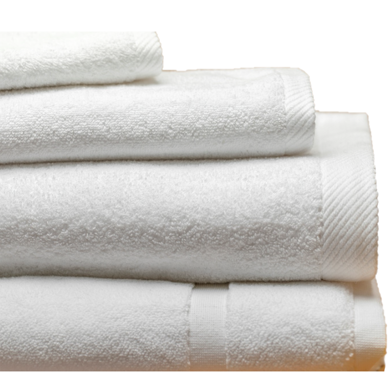 Hospro Summit Hand Towels White, 100% Ring-Spun Cotton, Herringbone Dobby Border16" x 30"3.30 lb.