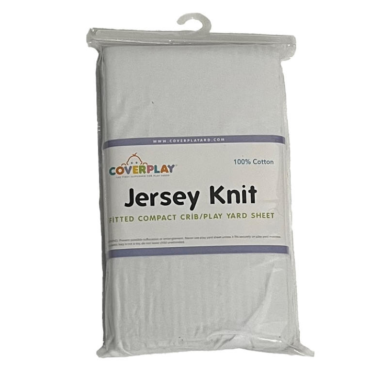 Jersey Knit Cotton White Crib/Play Yard Fitted Sheet – 37.5x23.5x2 – 12/Case