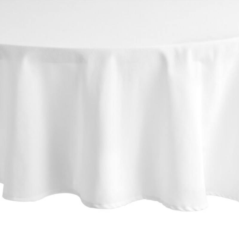 120 ROUND SPUN POLY WHITE TABLE COVER