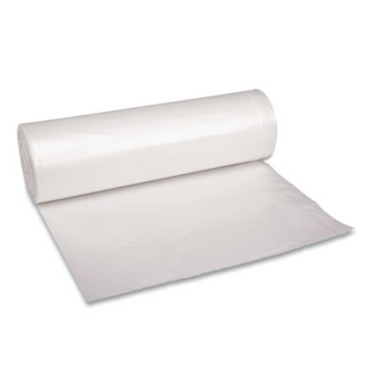Recycled Can Liners – Clear – 60 Gal – 1.4 Mil – 10 Rolls/Case – 100/Case
