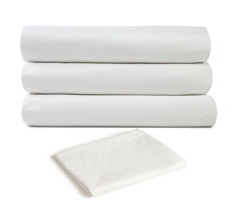Touch T-200 White Sheets KING Flat Sheets 110" x 115" 2 dz. / cs.