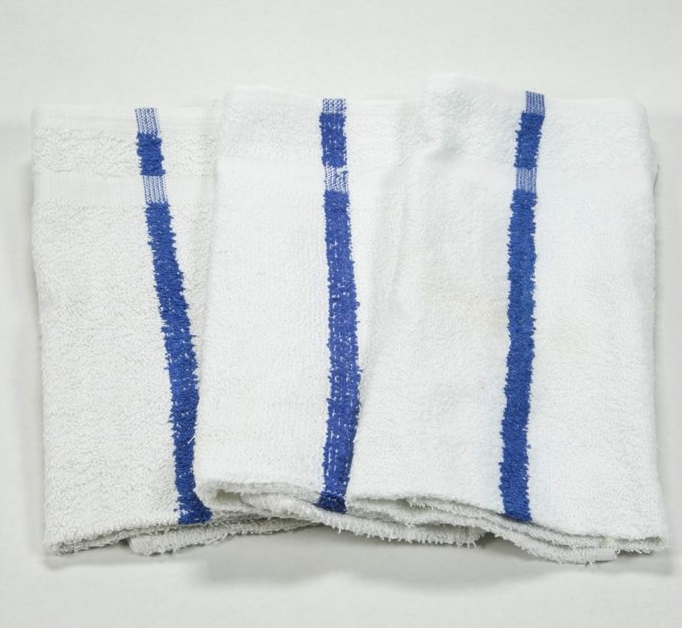 COLORED H/TOWELS , GOLF AND GYM 16X27 2.75LBS 10/S BLUE STRIPE HAND TOWEL
