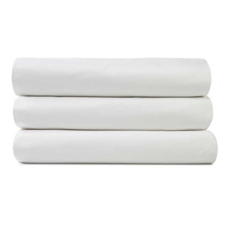 T-250 Flat Sheets Solid White, 60/40, 14-15" Pockets KING XL 116" x 120"