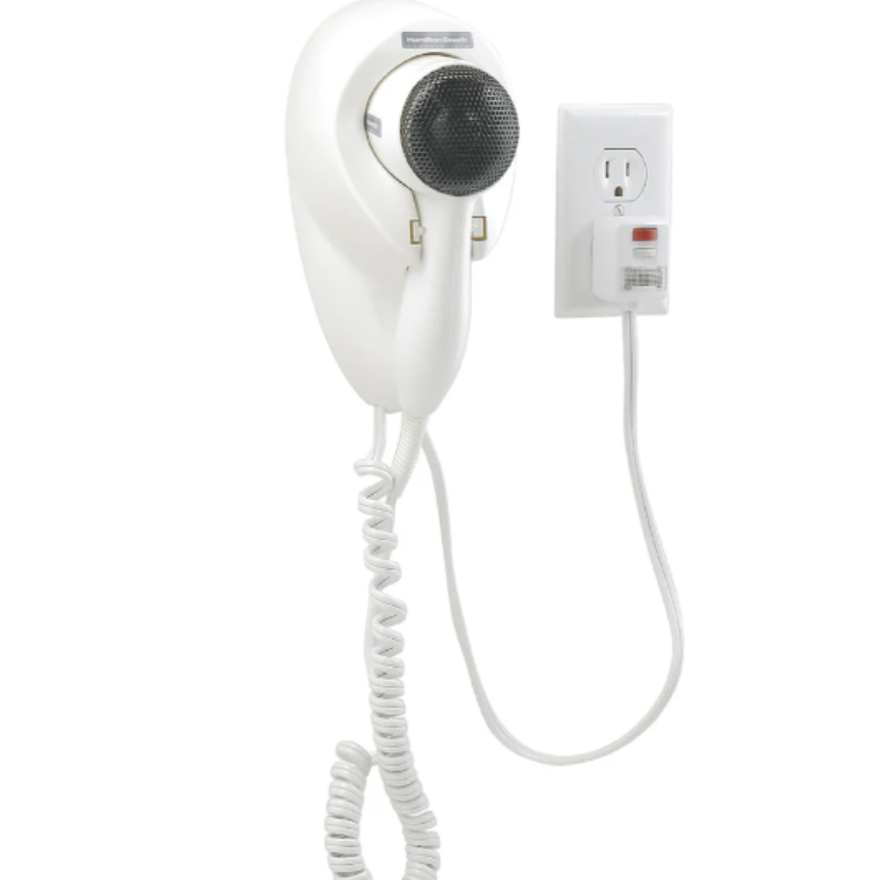 Hamilton Beach Compact Hair Dryer, Wall Mount, Night Light, White