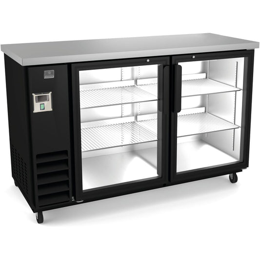 60" TWO GLASS DOOR BACK BAR