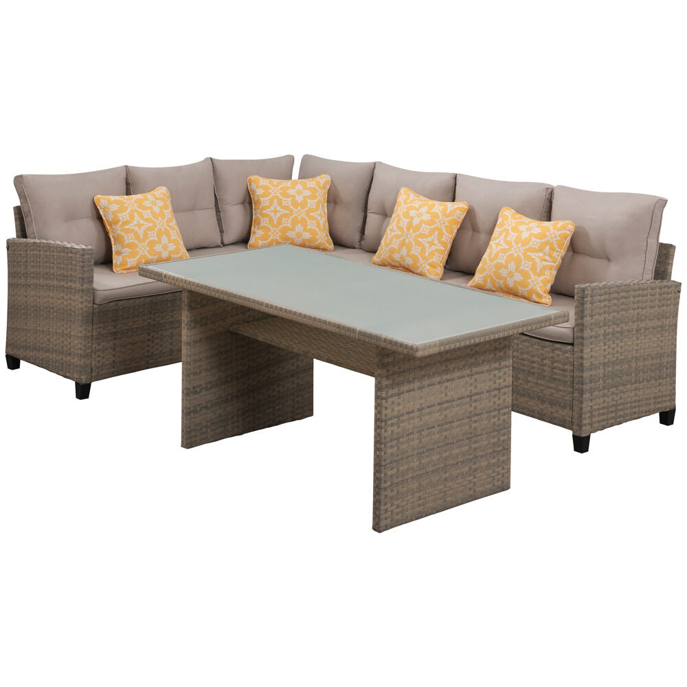 Hanover Mabelle 3pc Sectional Seating Set with Chow Coffee Table348