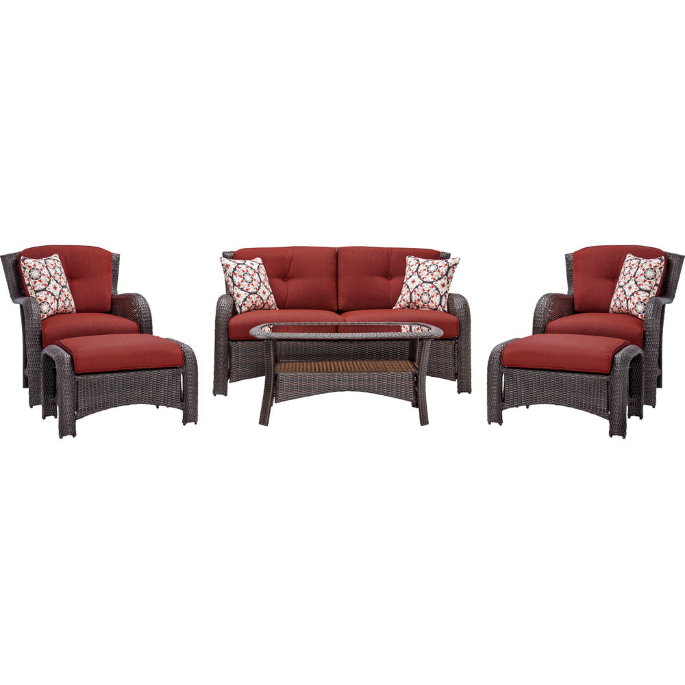Hanover Strathmere 6-pc Deep Seating Set w/Cushions, Coffee Table357