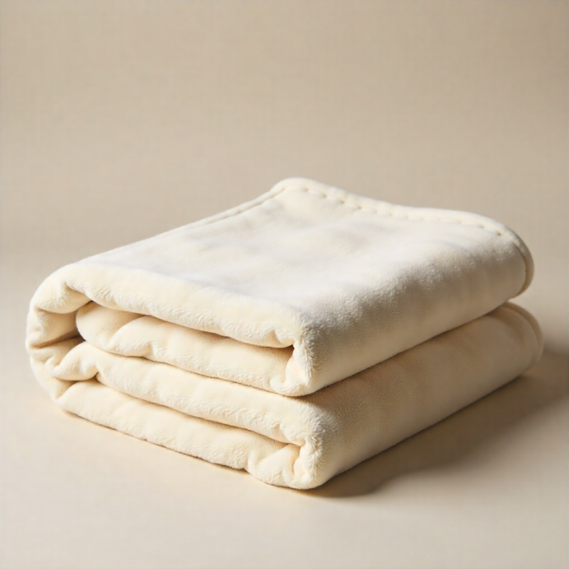 Hospro Lux Blankets,Queen,100% Spun Polyester Fleece90" x 90"Tan