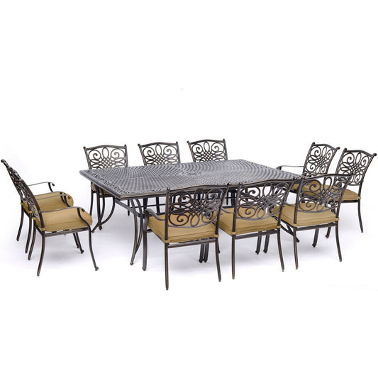 Hanover Traditions11pc: 10 Dining Chairs, 60x84" Cast Table251