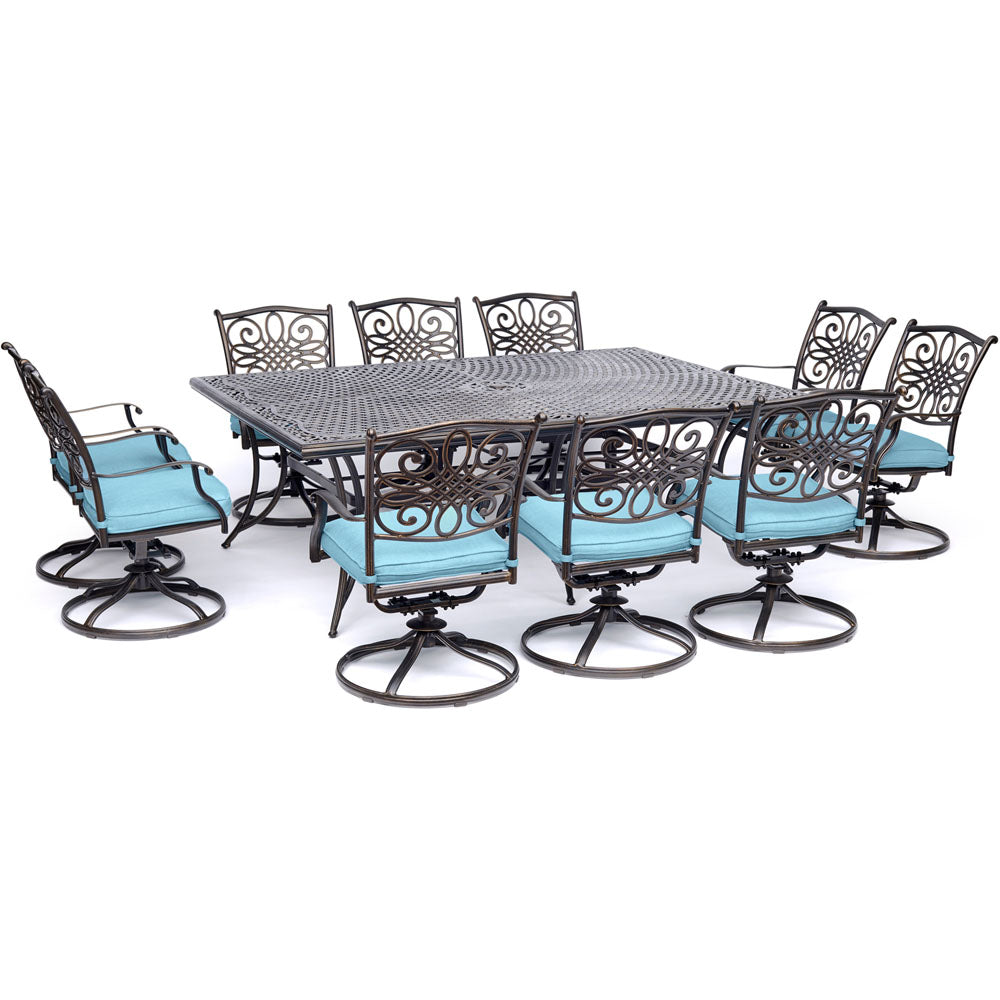 Hanover Traditions11pc: 10 Swivel Rockers, 60x84" Cast Table255