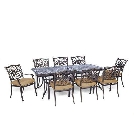 Hanover Traditions9pc: 8 Dining Chairs, 42x84" Cast Table299