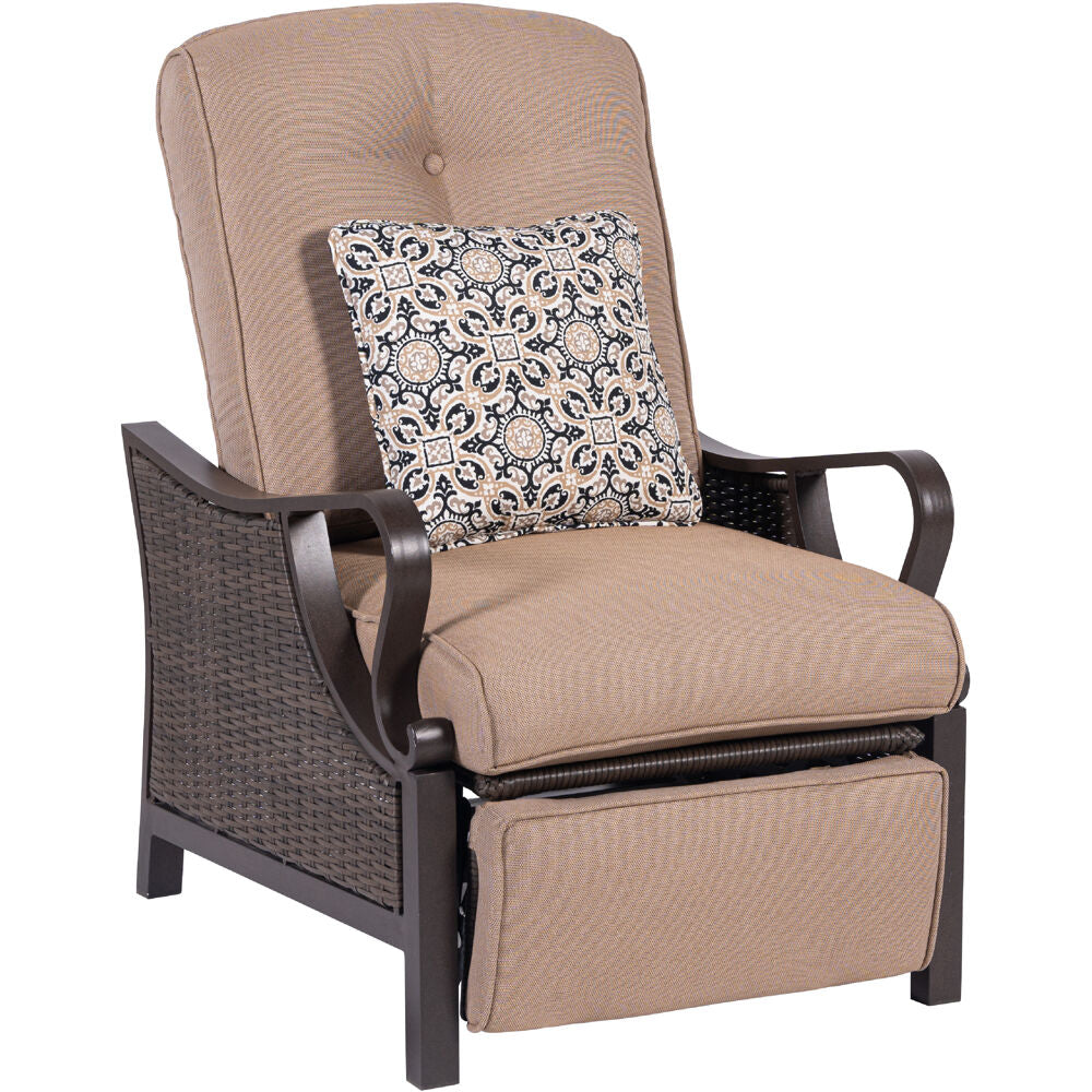 Hanover Ventura Luxury Recliner with Pillow Accessory, All-weather, Resin Weave368