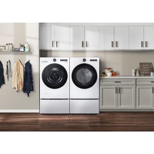 LG 4.5 CF Front Load Washer (WM5500HWA) & 7.4 CF Electric Dryer (DLEX5500W),Laundry