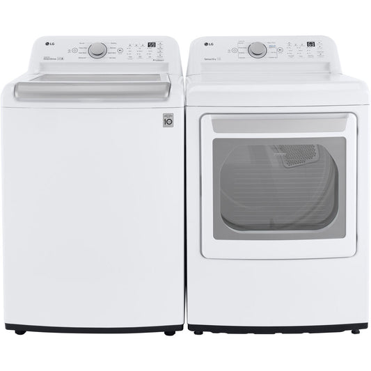 LG 4.8 Top Load Washer (WT7155CW) & 7.3 CF Electric Dryer (DLE7150W),Laundry