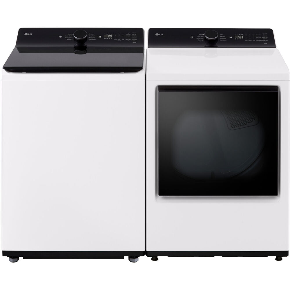 LG 5.5 CF Top Load Washer (WT8400CW) + 7.3 CF Electric Dryer (DLE8400WE)