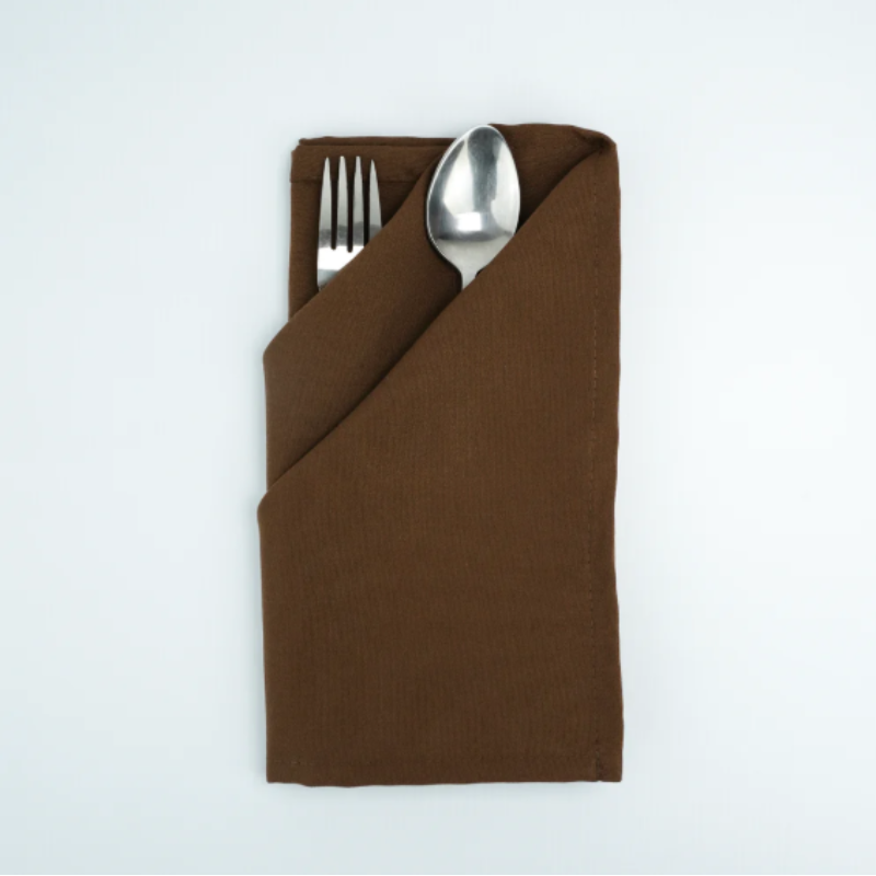 20X20 SPUN POLY NAPKIN - BROWN ( SPNP2020BROWN )