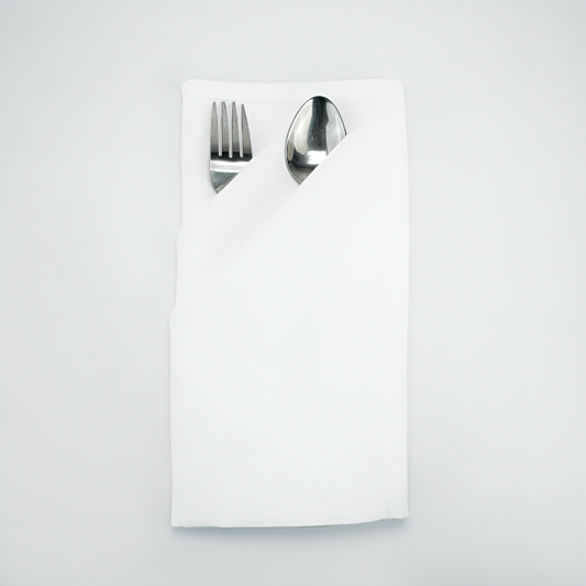 SPUN POLY NAPKIN - WHITE ( SPNP2020WHT )