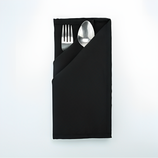 SPUN POLY NAPKIN - BLACK ( SPNP2020BLK )