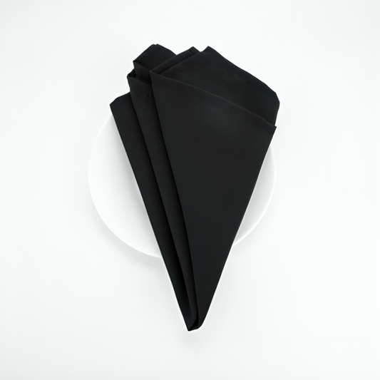 SPUN POLY NAPKIN - BLACK ( SPNP2020BLK )