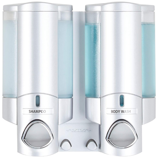 AVIVA Dispenser Two Chamber, Silver/Translucent - 325mL (11 oz)