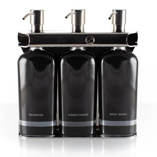 Aqua Dispenser Triple Bottle Stainless Steel Fixture Set
