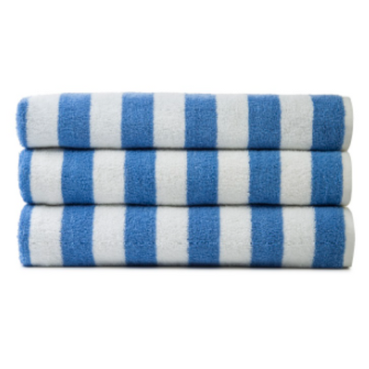 Blue 2" Cabana Stripes 100% Ring-Spun Cotton