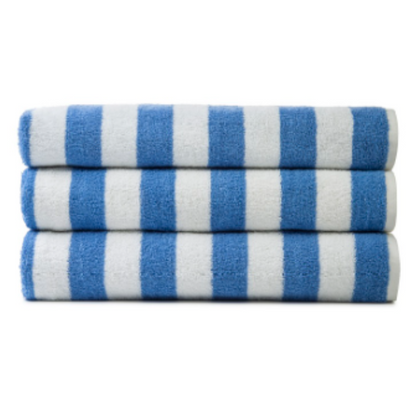 Blue 2" Cabana Stripes 100% Ring-Spun Cotton