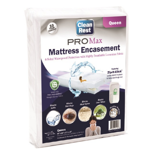 CleanRest® PRO Max, Zippered Encasement, Waterproof on 4 Sides, Vented, 100% Bed Bug Bite, Enter, and Escape Proof, 10-Year Warranty, Cal King 72" x 84" 10"-15"