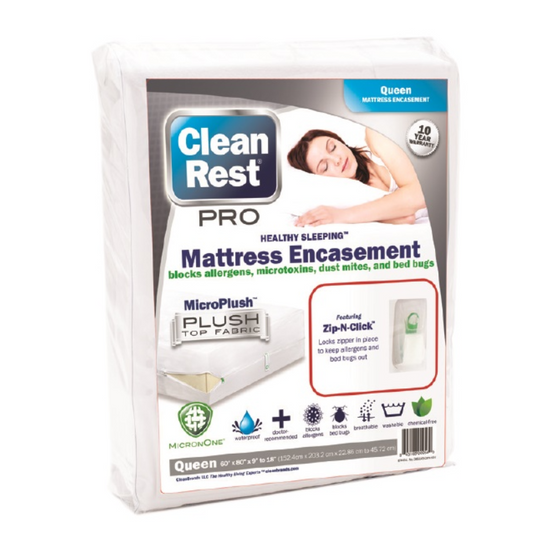CleanRest® PRO, Zippered Encasement, Waterproof Sleep Surface, 100% Bed Bug Bite, Enter, and Escape Proof, 10-Year Warranty, Cal King 72" x 84" 9"-18"
