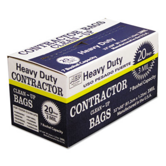 Contractor Clean-Up Bags – 60 Gal – 3 Mil – 20/Case