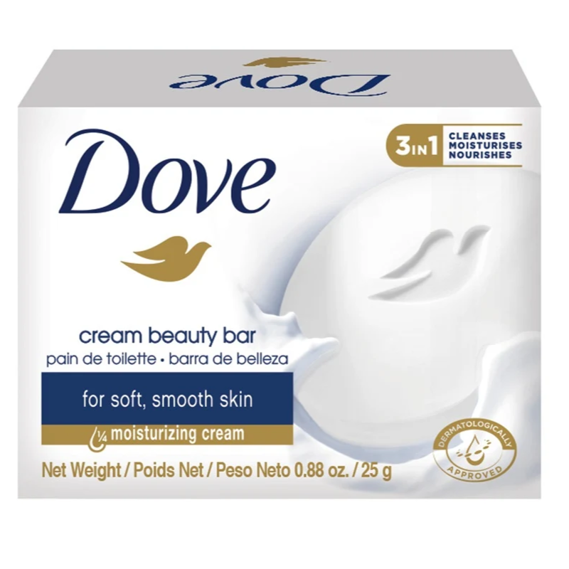 Dove – Original Bar Soap – Cream Beauty Bar Soap – Boxed – 25g / 0.88oz