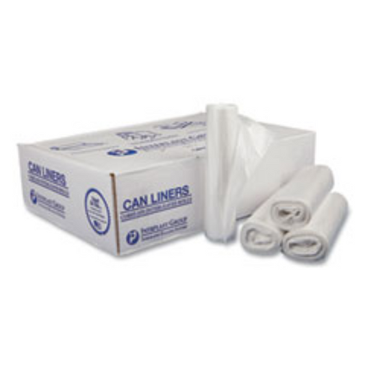 Draw-Tuff Can Liners – Drawstring – White – 12 Gal – 12 Rolls/Case – 300/Case