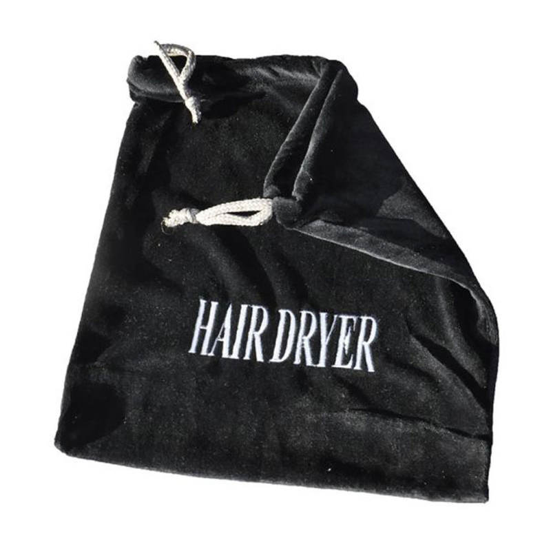Embroidered Hair Dryer Storage Bag – Black – 10/Case