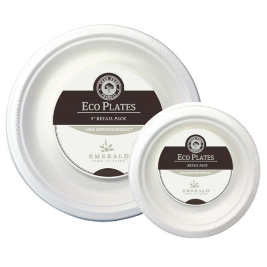 Emerald Bagasse Plate – 6" Extra Heavy, Tree-Free, 500 Casepack