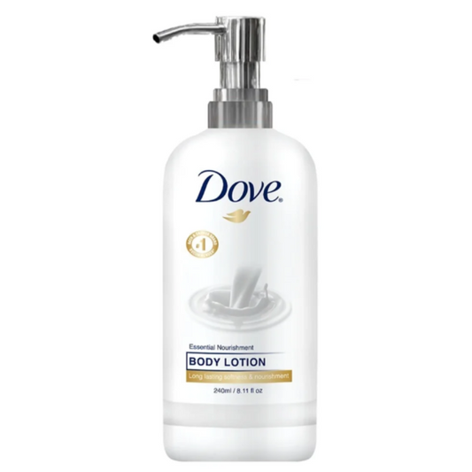 Dove Essential Nourishment Body Lotion – 240mL (8.11oz) Bottle with Pump – 24 Case Pack