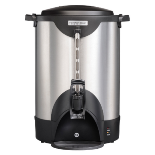 Hamilton Beach Commercial, Stainless Steel Urn, 75 cup, one hand dispensing, coffee level indicator