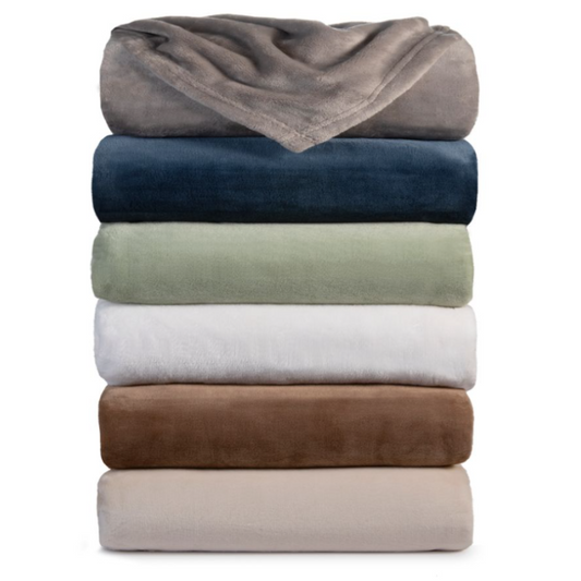Hospro Gem Blankets,King,100% Brushed Polyester Fleece102" x 90"White