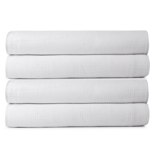 White Thermal Blankets,Twin - No Snag Block Pattern,100% Spun Cotton66" x 90"3.00 lb.