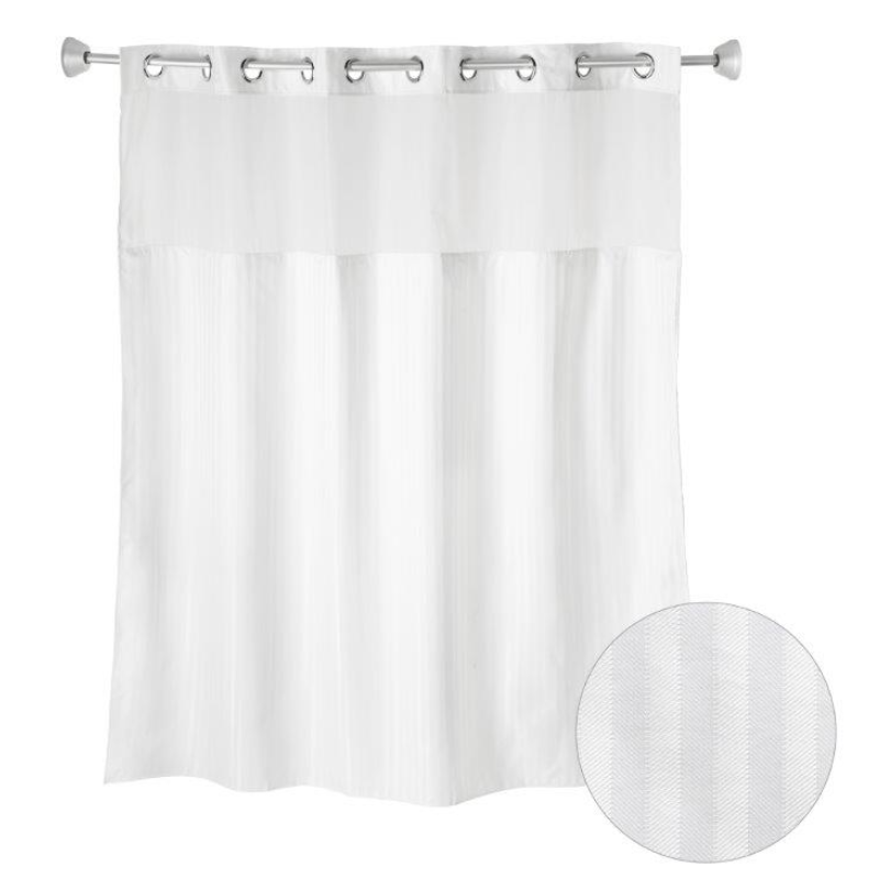 Herringbone White, w/ Window, Snap Liner Included 71"x77"