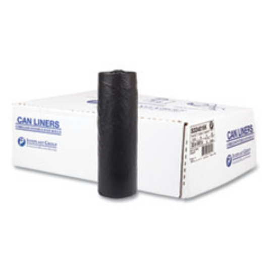 High-Density Liners – Black – 33 Gal – 16 Mic – 10 Rolls/Case – 250/Case