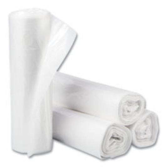 High-Density Liners – Clear – 30 Gal – 10 Mic – 25 Bags/Roll – 500/Case